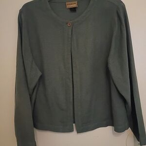 Eileen Fisher Women's  Green Cardigan‎ Silk Blend Sz M/L